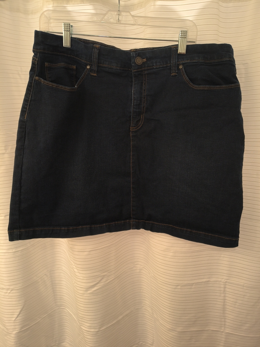 croft & barrow Dark Indigo Denim Mini Skirt